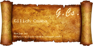 Gilich Csaba névjegykártya